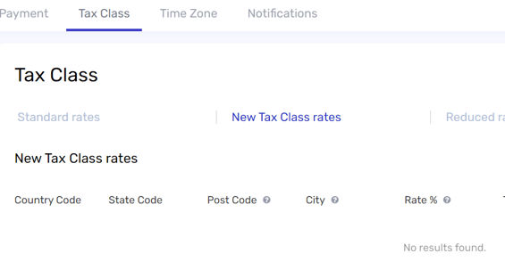 Screenshot Breadstack add a new tax class
