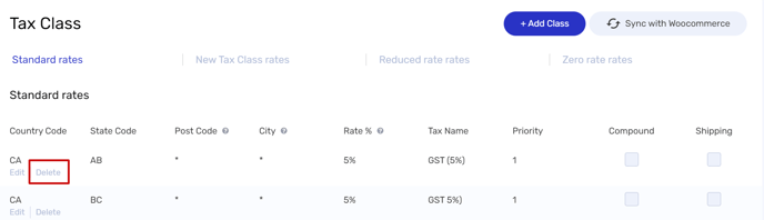 Screenshot Breadstack remove tax rate