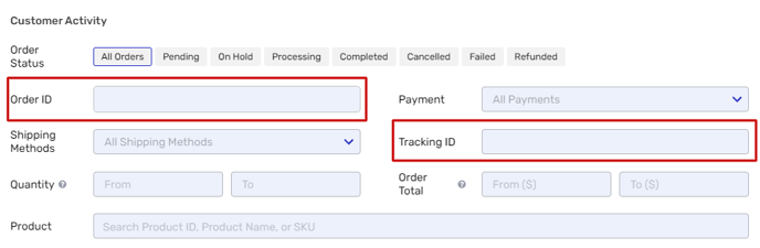 Screenshot Breadstack search order ID