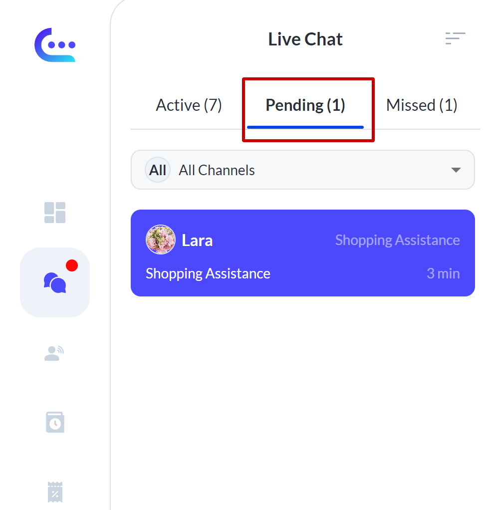 Screenshot ChatSO pending chats list