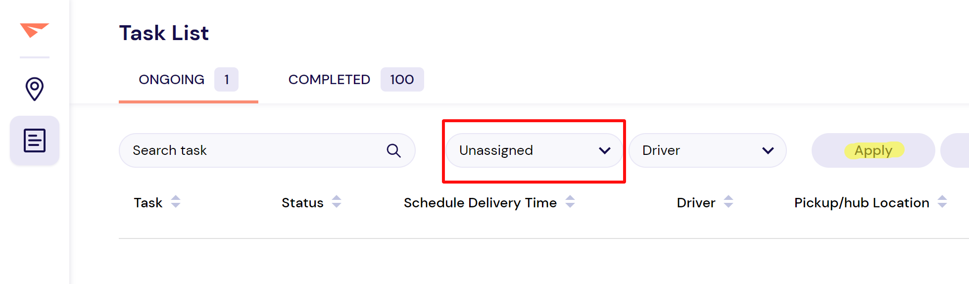 TScreenshot CanFleet task list unassigned